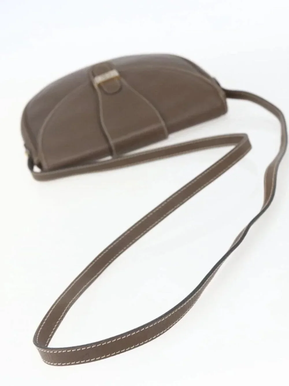 Christian Dior Shoulder Bag Leather Brown Gold Auth 151731 - Picture 8 of 16